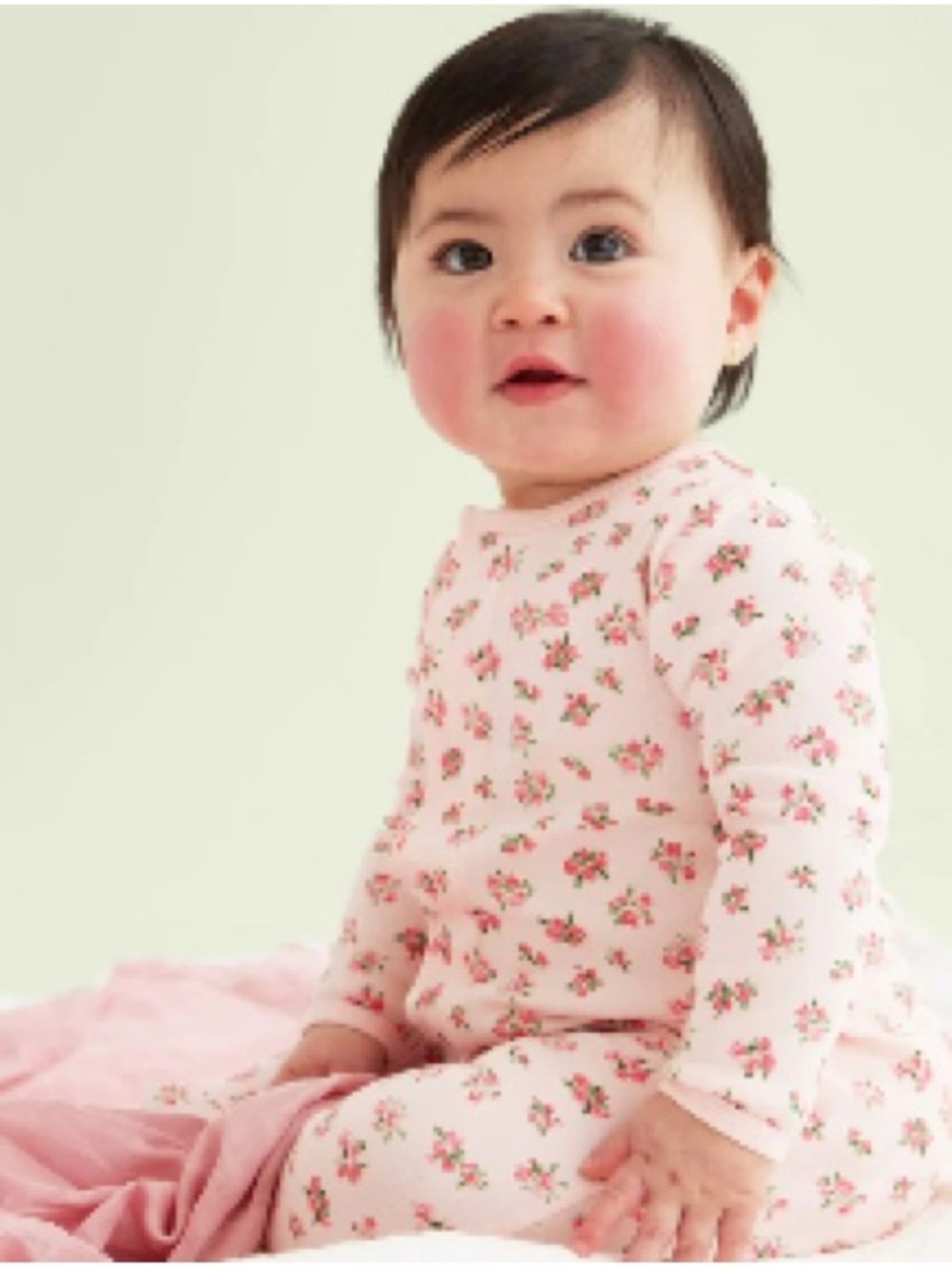 Magnetic Me Pink Floral Baby Girl Footie